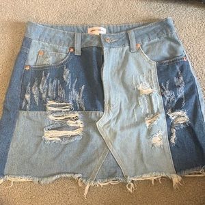 Sunset + Spring jean skirt